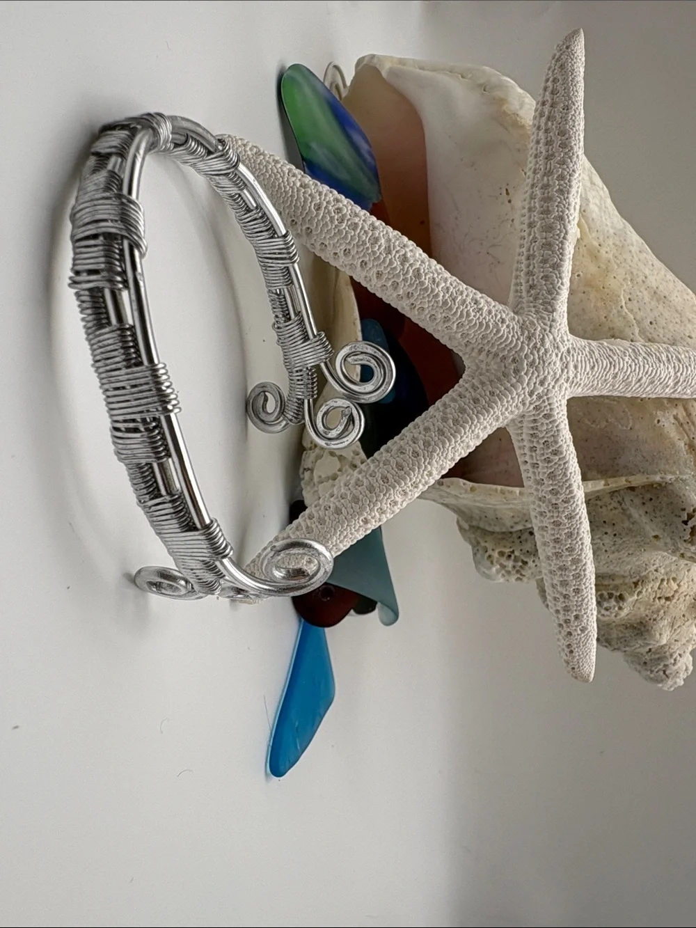 Handcrafted Silver Wire Cuff Bracelet